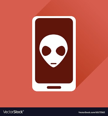 Flat web icon with long shadow mobile virus vector image