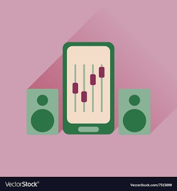 Flat web icon with long shadow mobile volume vector image
