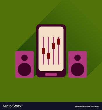 Flat web icon with long shadow mobile volume vector image