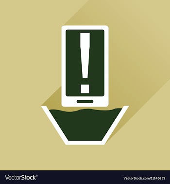 Flat web icon with long shadow mobile water vector image