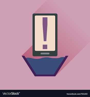 Flat web icon with long shadow mobile water vector image