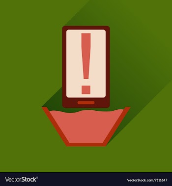 Flat web icon with long shadow mobile water vector image