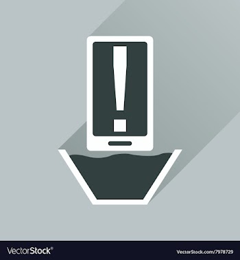 Flat web icon with long shadow mobile water vector image