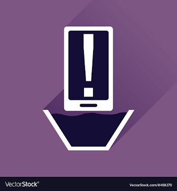 Flat web icon with long shadow mobile water vector image