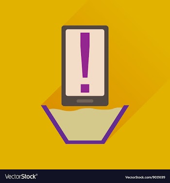 Flat web icon with long shadow mobile water vector image