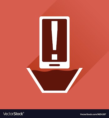 Flat web icon with long shadow mobile water vector image