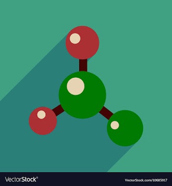 Flat web icon with long shadow molecule vector image