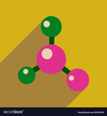 Flat web icon with long shadow molecule vector image