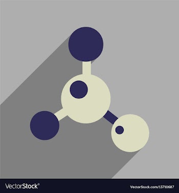 Flat web icon with long shadow molecule vector image