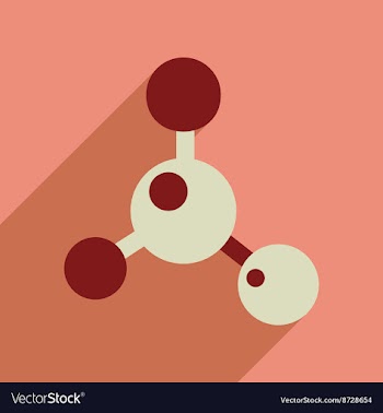 Flat web icon with long shadow molecule vector image