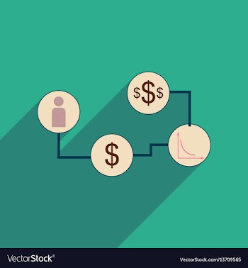 Flat web icon with long shadow monetary vector image