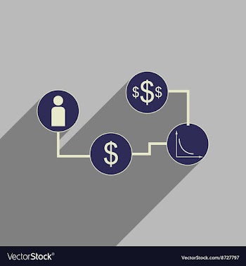 Flat web icon with long shadow monetary vector image