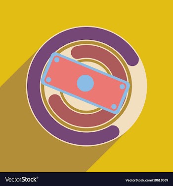 Flat web icon with long shadow money chart vector image