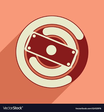 Flat web icon with long shadow money chart vector image