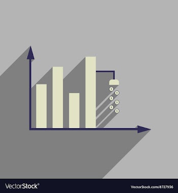Flat web icon with long shadow money graph vector image