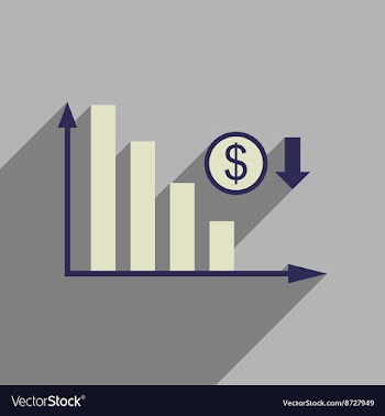 Flat web icon with long shadow money graph vector image
