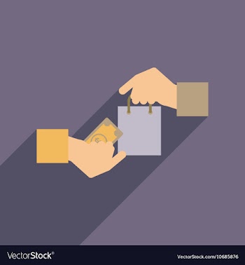 Flat web icon with long shadow money purchase vector image