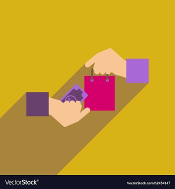 Flat web icon with long shadow money purchase vector image