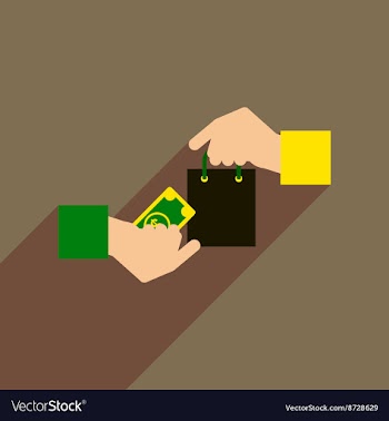 Flat web icon with long shadow money purchase vector image