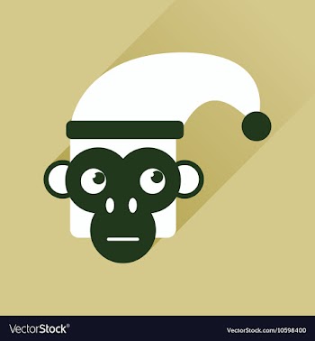 Flat web icon with long shadow Monkey vector image