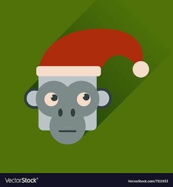 Flat web icon with long shadow Monkey vector image