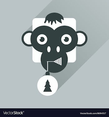 Flat web icon with long shadow Monkey vector image