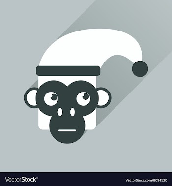 Flat web icon with long shadow Monkey vector image