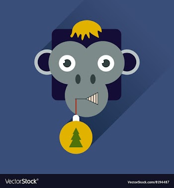 Flat web icon with long shadow Monkey vector image