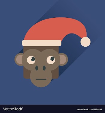 Flat web icon with long shadow Monkey vector image