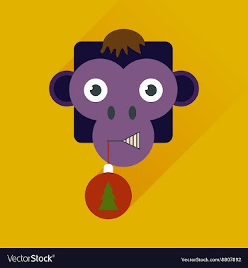 Flat web icon with long shadow Monkey vector image