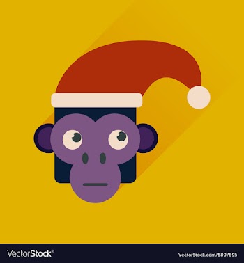Flat web icon with long shadow Monkey vector image