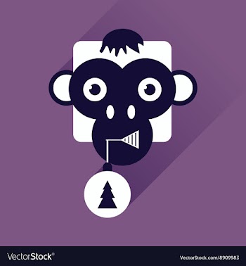 Flat web icon with long shadow Monkey vector image