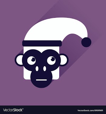 Flat web icon with long shadow Monkey vector image