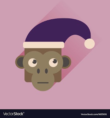 Flat web icon with long shadow Monkey vector image