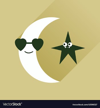 Flat web icon with long shadow moon star vector image