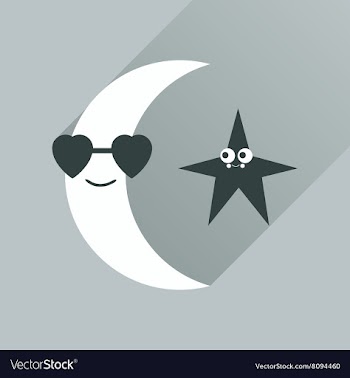 Flat web icon with long shadow moon star vector image