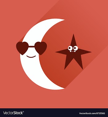 Flat web icon with long shadow moon star vector image