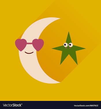 Flat web icon with long shadow moon star vector image