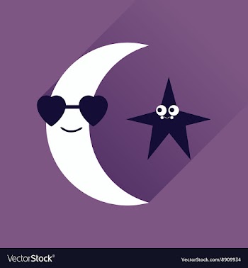 Flat web icon with long shadow moon star vector image