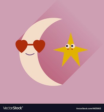 Flat web icon with long shadow moon star vector image