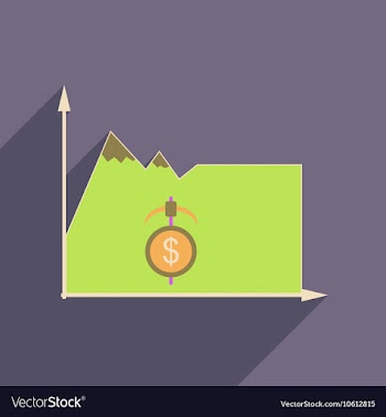 Flat web icon with long shadow mountain vector image