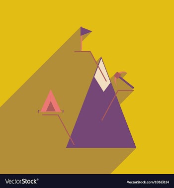 Flat web icon with long shadow mountain vector image