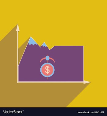 Flat web icon with long shadow mountain vector image