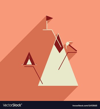 Flat web icon with long shadow mountain vector image