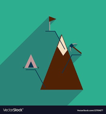 Flat web icon with long shadow mountain vector image