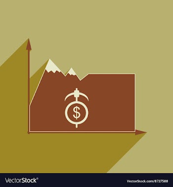 Flat web icon with long shadow mountain vector image