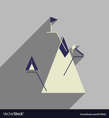 Flat web icon with long shadow mountain vector image