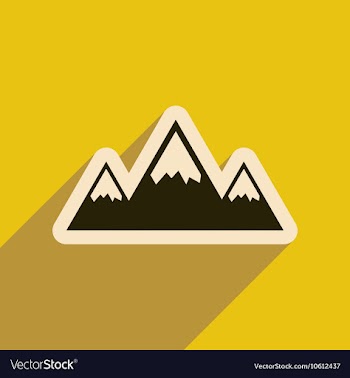 Flat web icon with long shadow mountains vector image