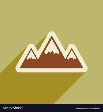 Flat web icon with long shadow mountains vector image