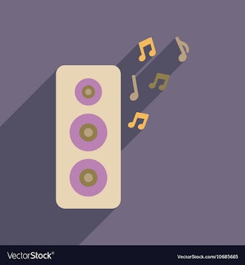 Flat web icon with long shadow musical speaker vector image